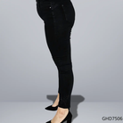 Spodnie czarne z motylami z cyrkonii Stylowa XL