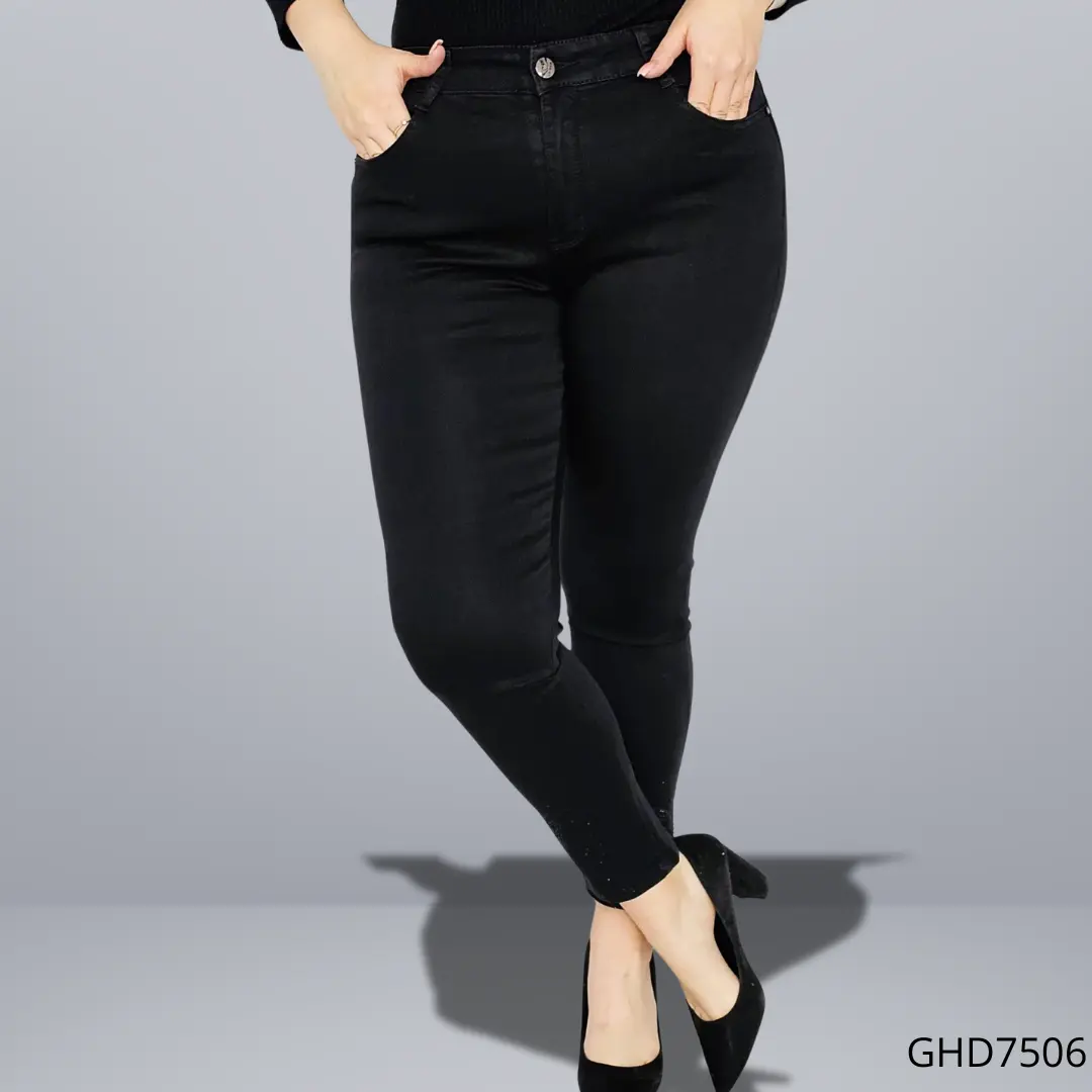 Spodnie czarne z motylami z cyrkonii Stylowa XL