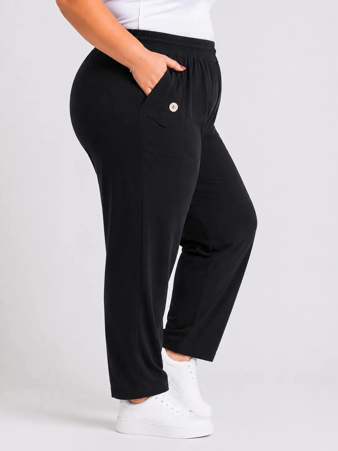 Spodnie damskie Plus Size z ozdobnymi kieszeniami Stylowa XL