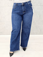 Spodnie jeansowe  G-Smack StylowaXL Wide Leg – szerokie niebieskie jeansy plus size Stylowa XL