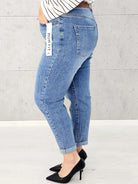 Spodnie jeansowe StylowaXL Mom Fit – jasnoniebieskie jeansy plus size z wysokim stanem Stylowa XL