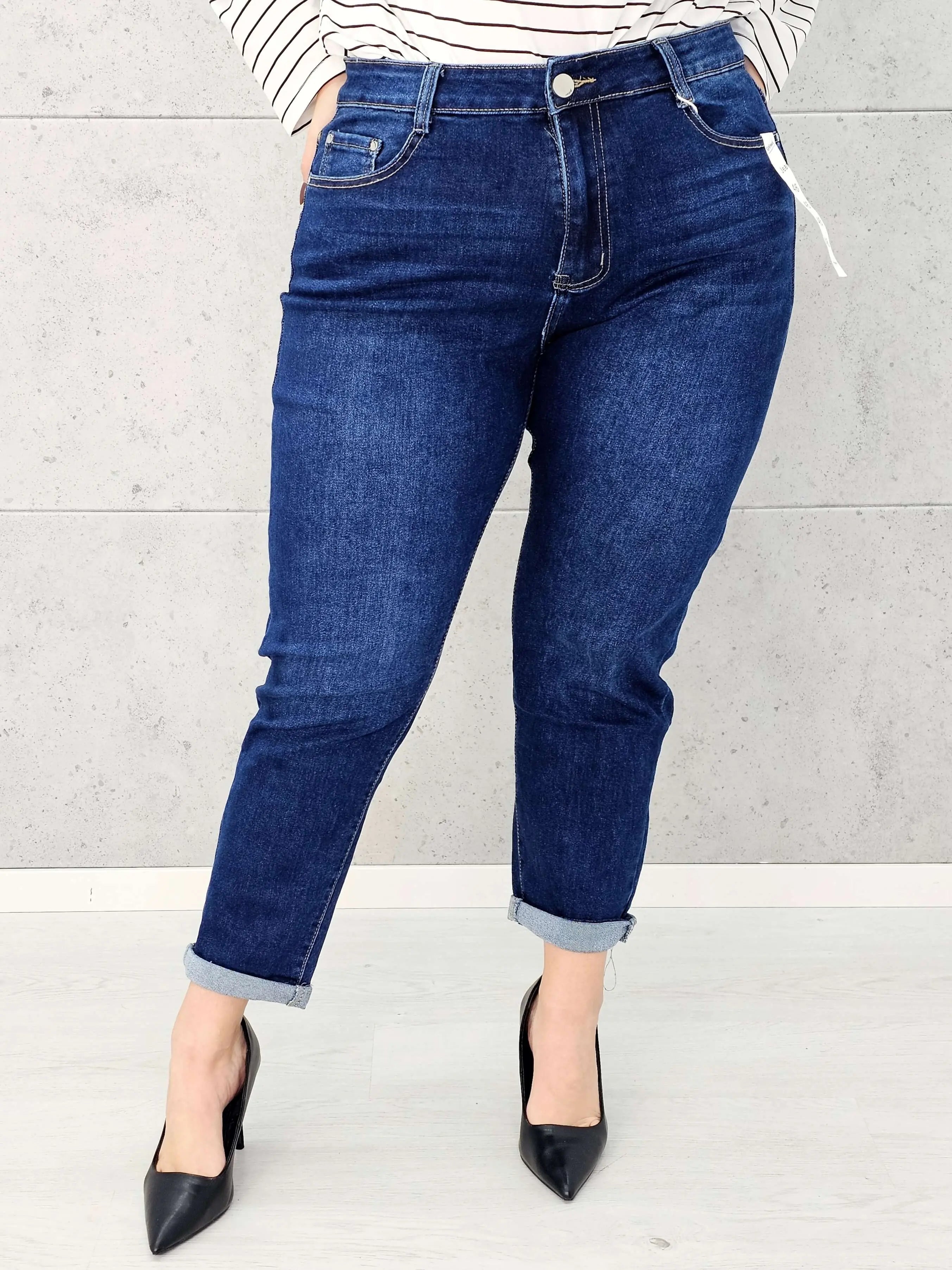 Spodnie jeansowe StylowaXL Relax Fit – wygodne spodnie plus size z podwiniętą nogawką Stylowa XL
