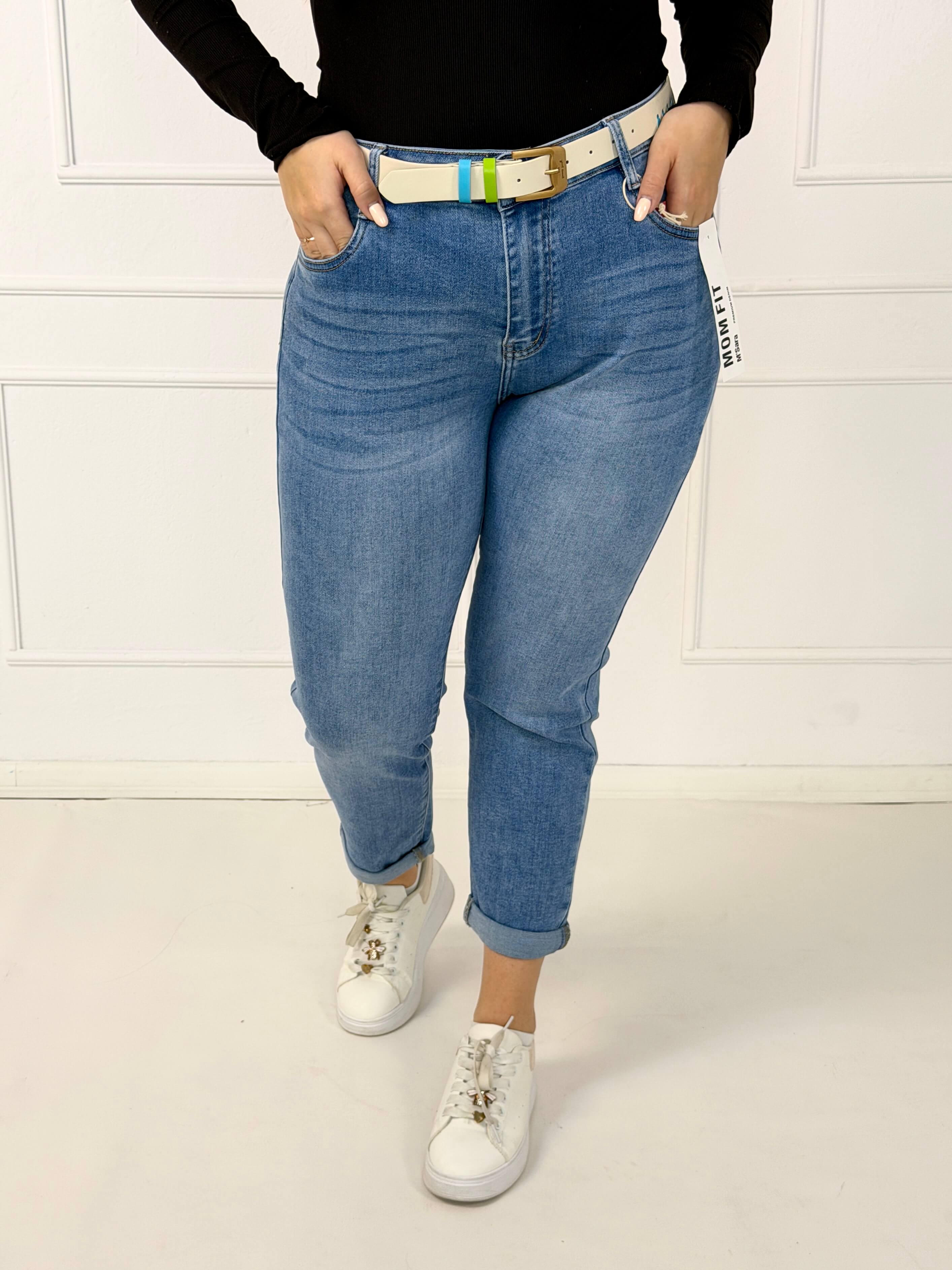 Spodnie jeansowe plus size mom fit z wysokim stanem M.Sara Stylowa XL