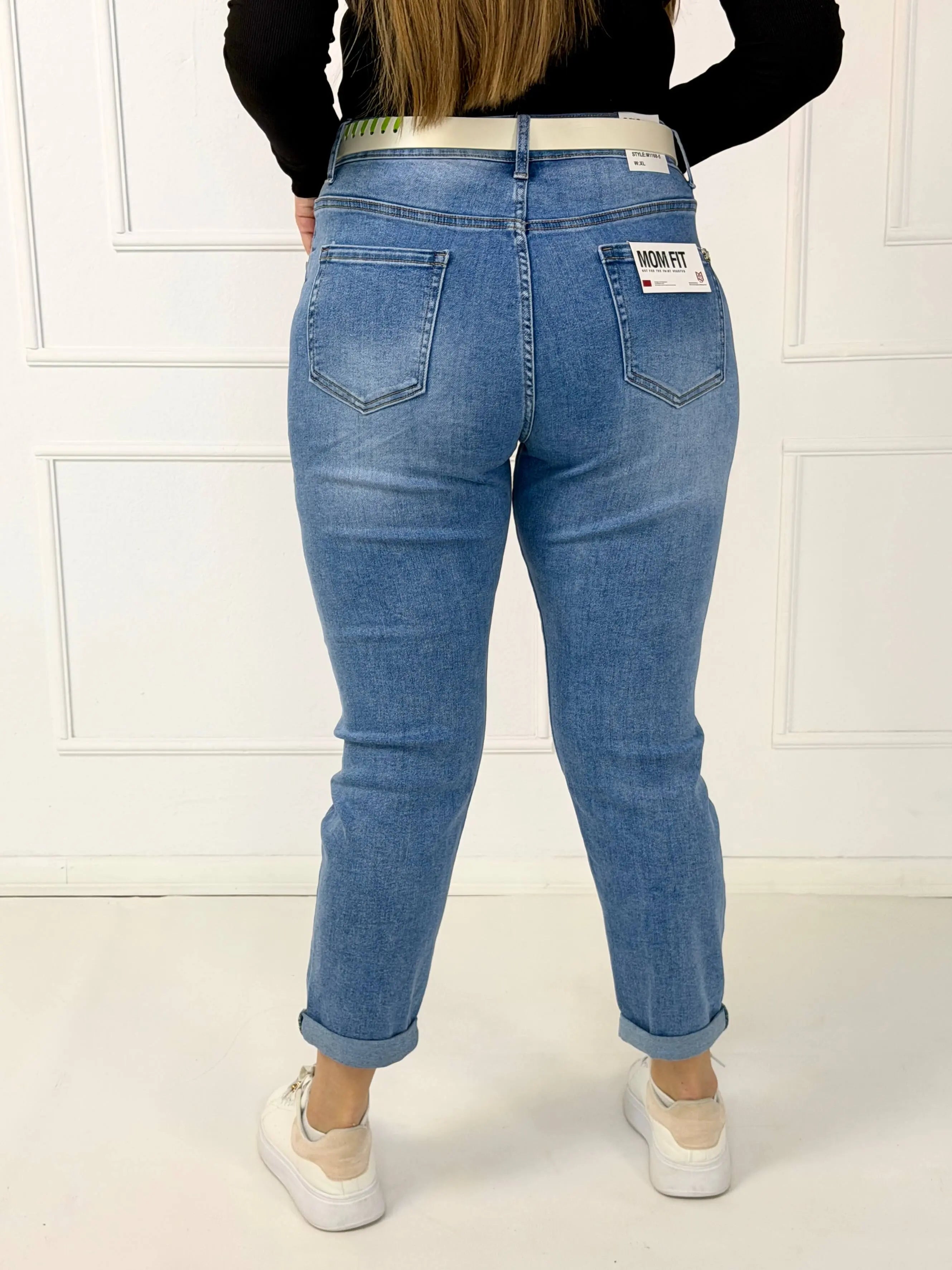 Spodnie jeansowe plus size mom fit z wysokim stanem M.Sara Stylowa XL