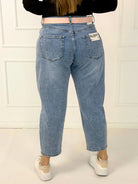 Spodnie jeansowe plus size typu balloon fit z paskiem M.Sara Stylowa XL