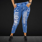 Spodnie jeansowe z napisem "LOVE Stylowa XL