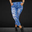 Spodnie jeansowe z napisem "LOVE Stylowa XL