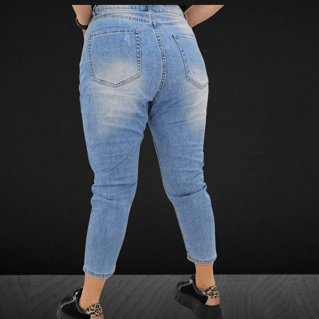 Spodnie jeansowe z napisem "LOVE Stylowa XL