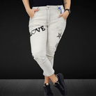 Spodnie jeansowe z napisem "LOVE Stylowa XL