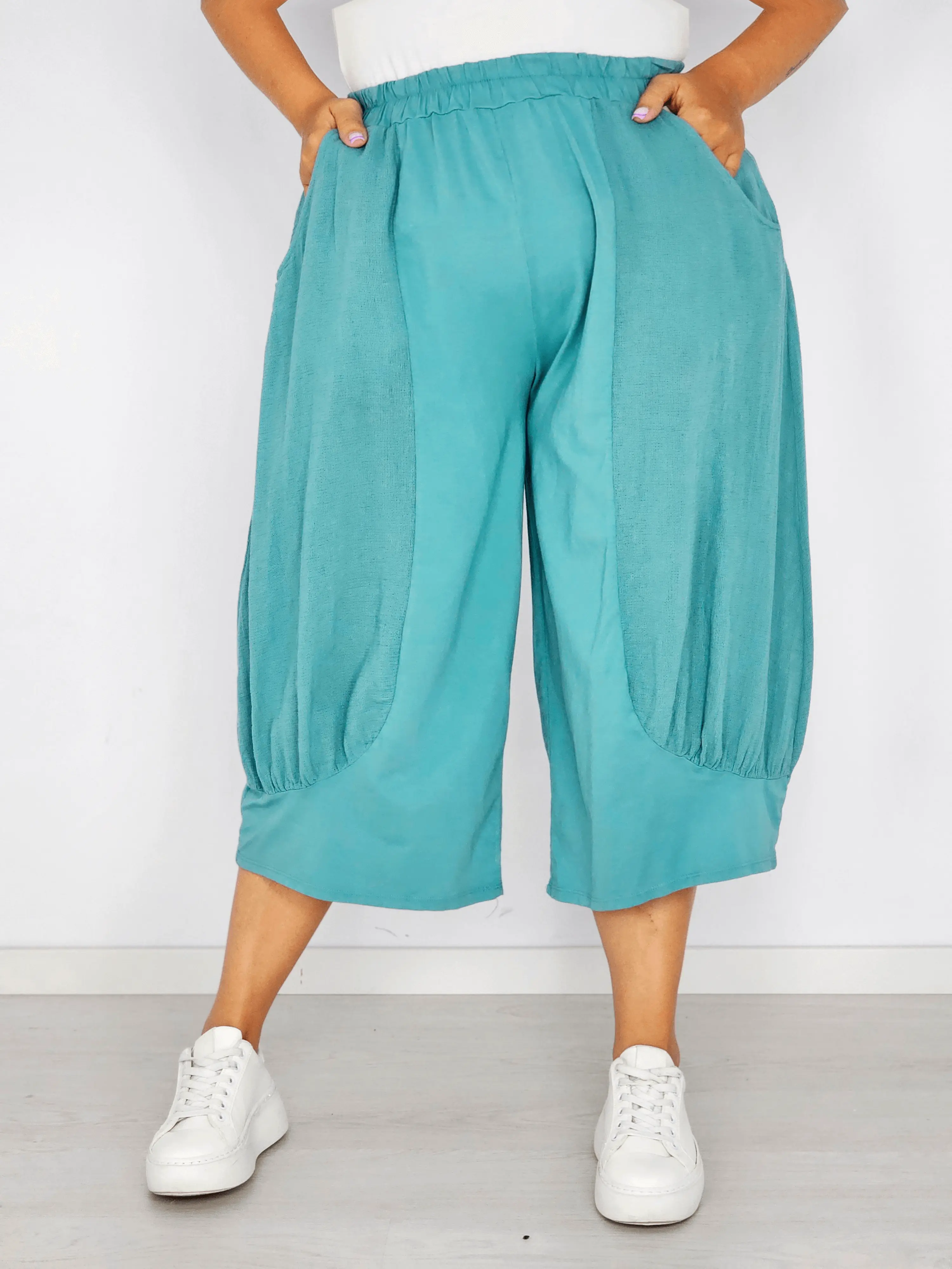 Spodnie kuloty z marszczeniem Stylowa XL