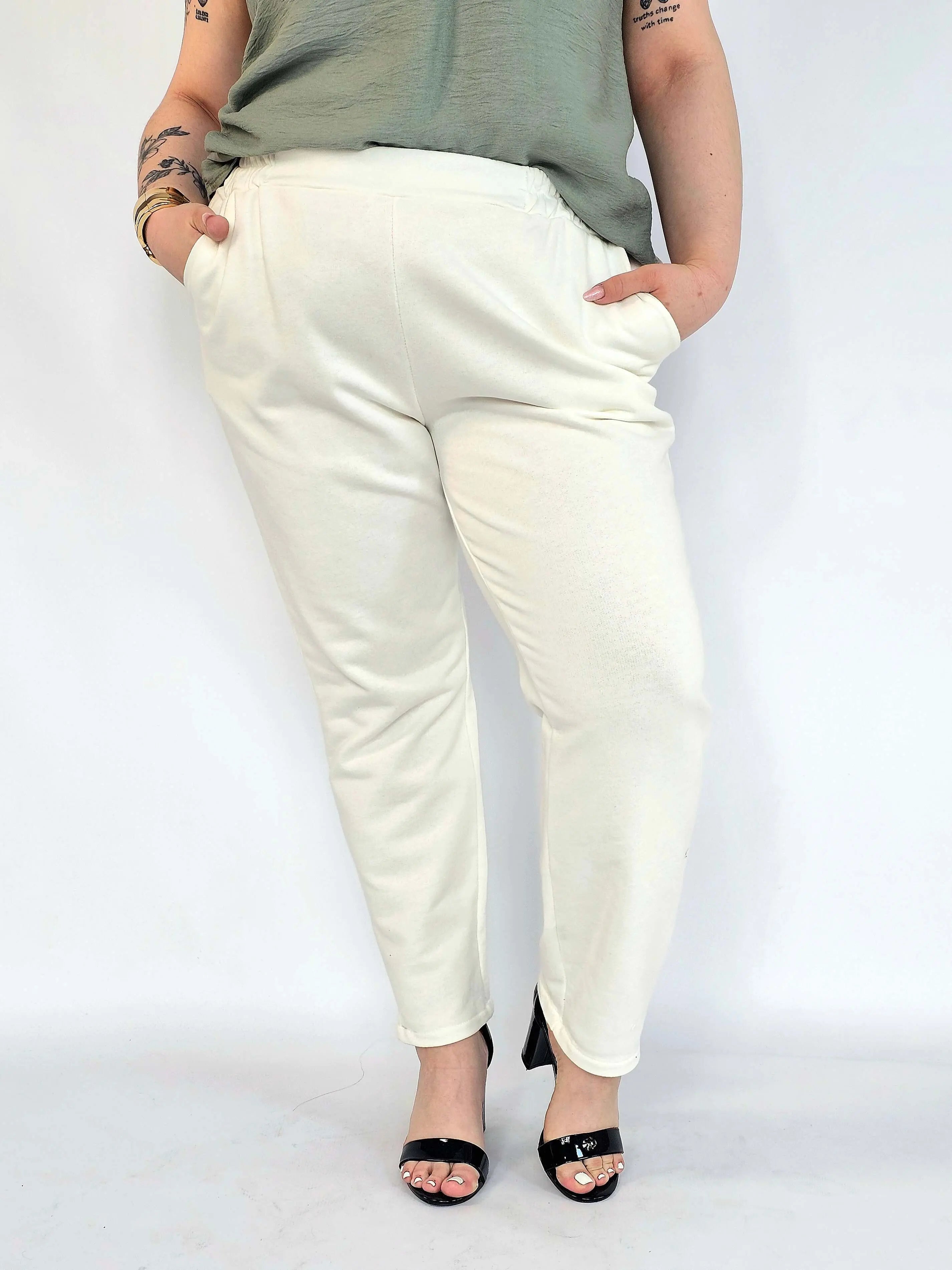 Spodnie plus size eleganckie z kieszeniami – spodnie XXL damskie Stylowa XL