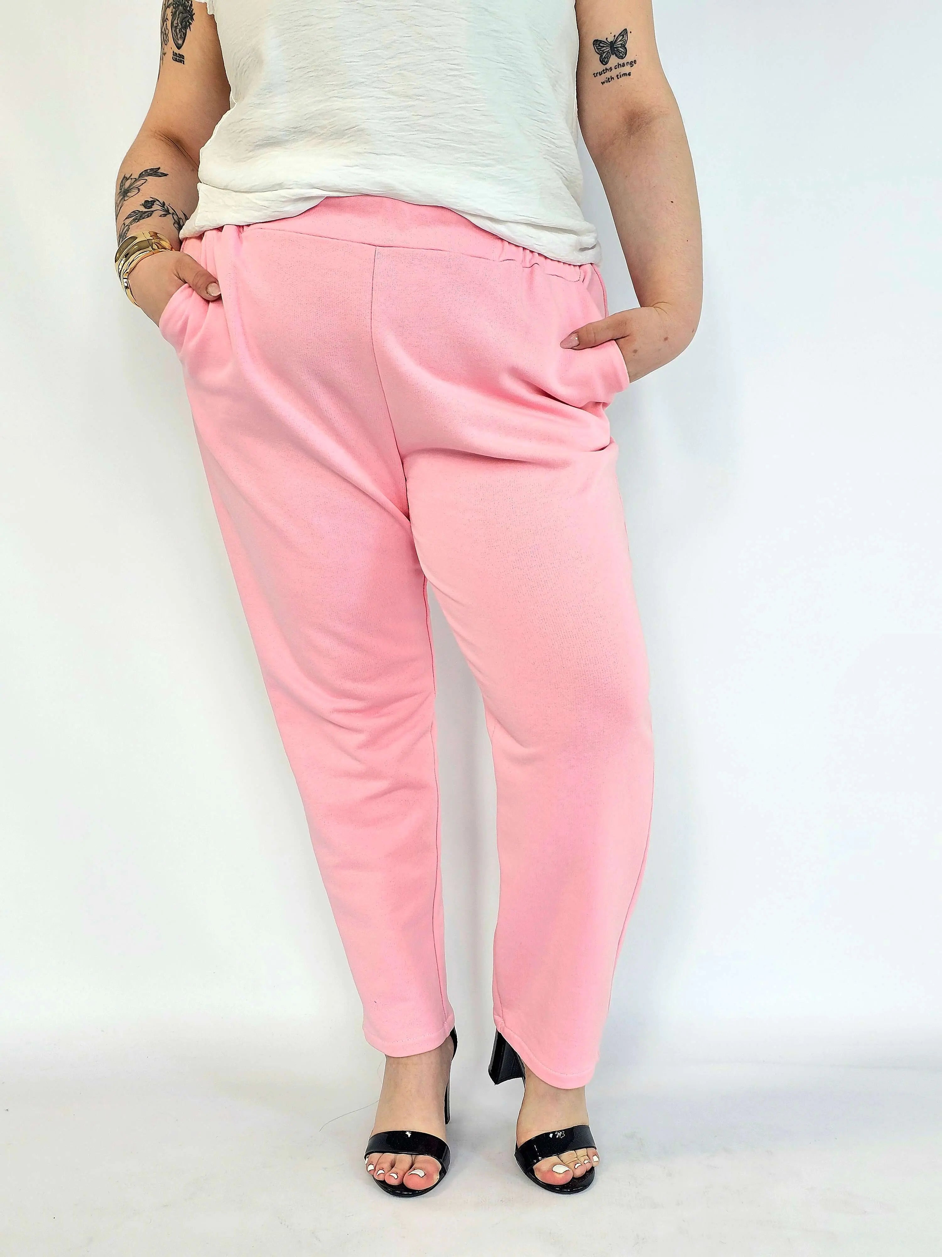 Spodnie plus size eleganckie z kieszeniami – spodnie XXL damskie Stylowa XL