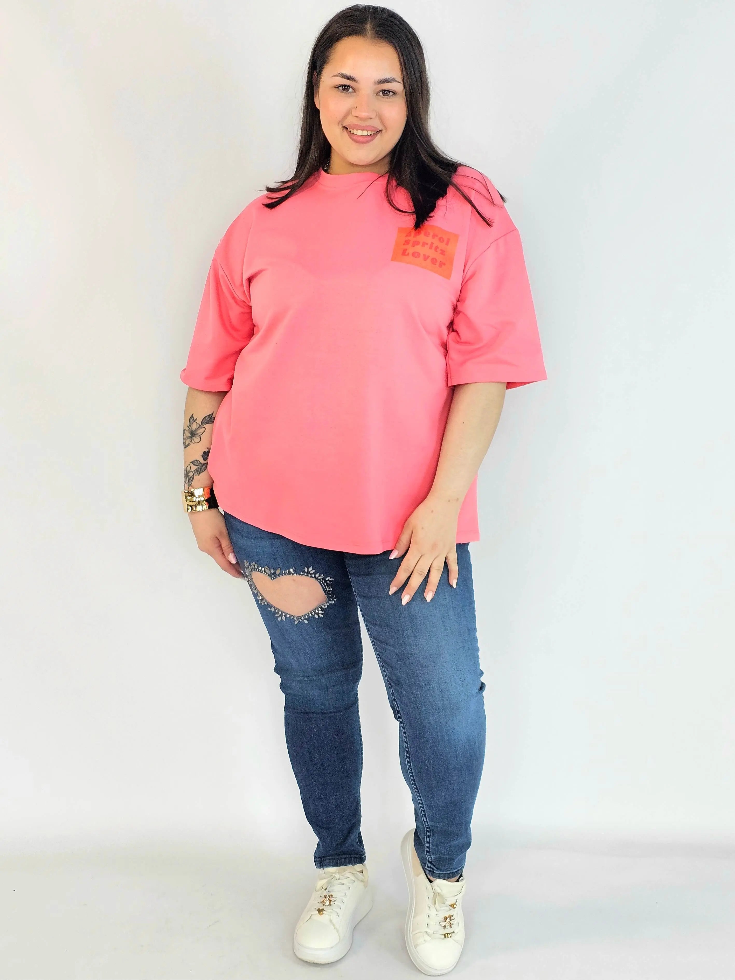Spodnie plus size jeans – elastyczne jeansy damskie XXL z ozdobnym wycięciem Stylowa XL
