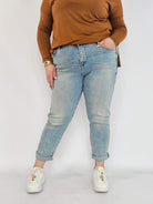 Spodnie plus size jeans – jasne jeansy damskie XXL M.sara Stylowa XL