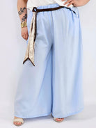 Spodnie plus size szerokie z gumką w pasie i wiązaniem XXL Stylowa XL