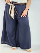 Spodnie plus size szerokie z gumką w pasie i wiązaniem XXL Stylowa XL