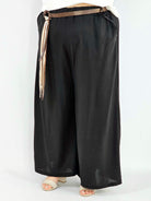 Spodnie plus size szerokie z gumką w pasie i wiązaniem XXL Stylowa XL