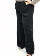 Spodnie plus size z szeroką nogawką i elastycznym pasem Stylowa XL