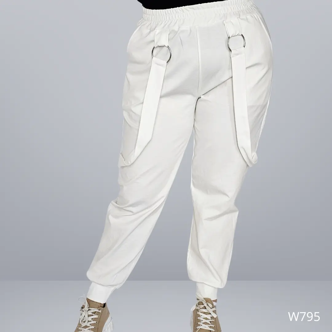 Spodnie z ozdobnymi taśmami i ringami Stylowa XL