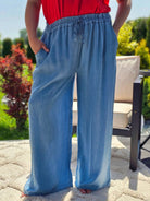 Spodnie z szeroką nogawką - dwa odcienie Stylowa XL