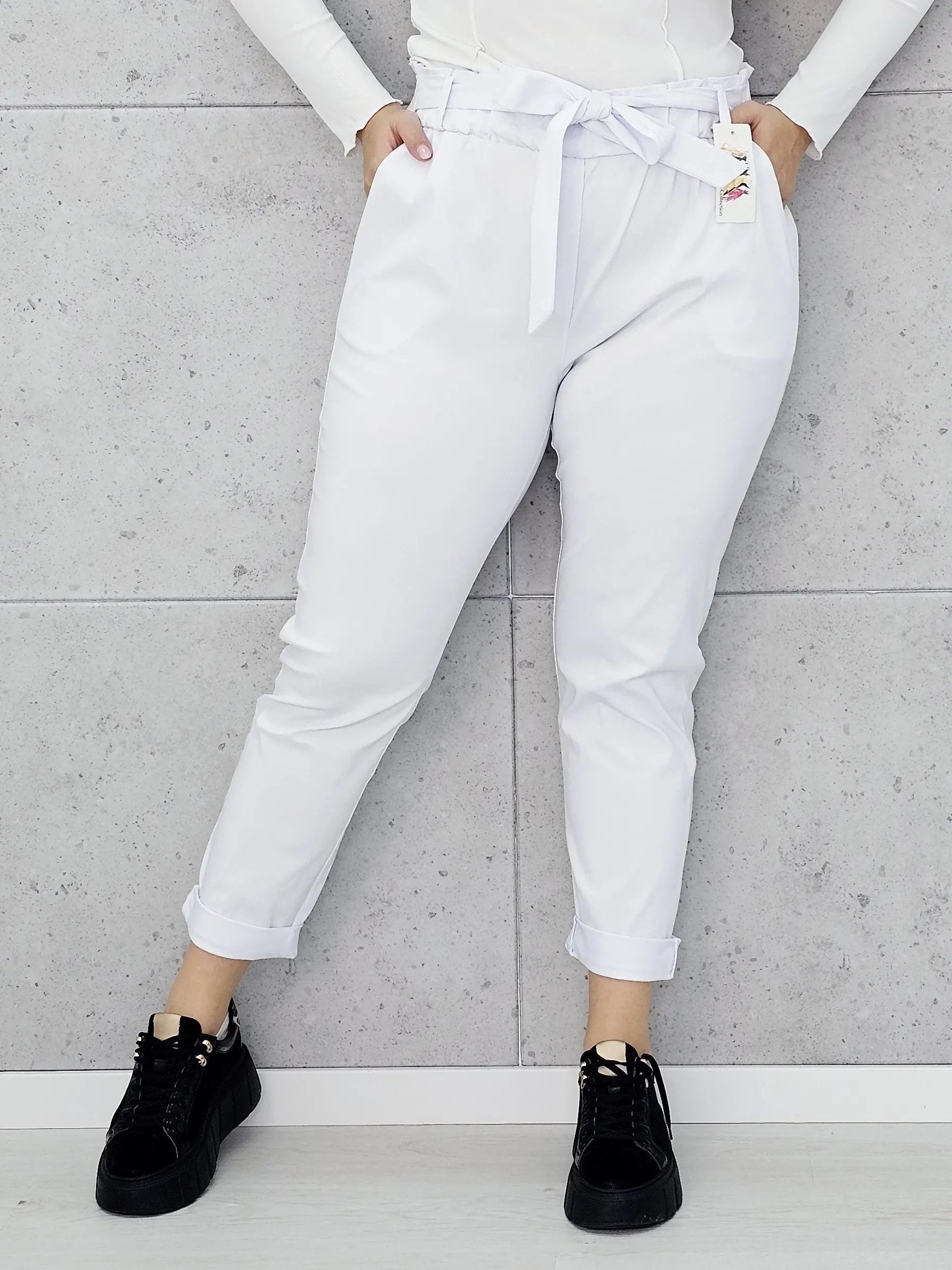 Spodnie z wiązaniem w pasie Stylowa XL