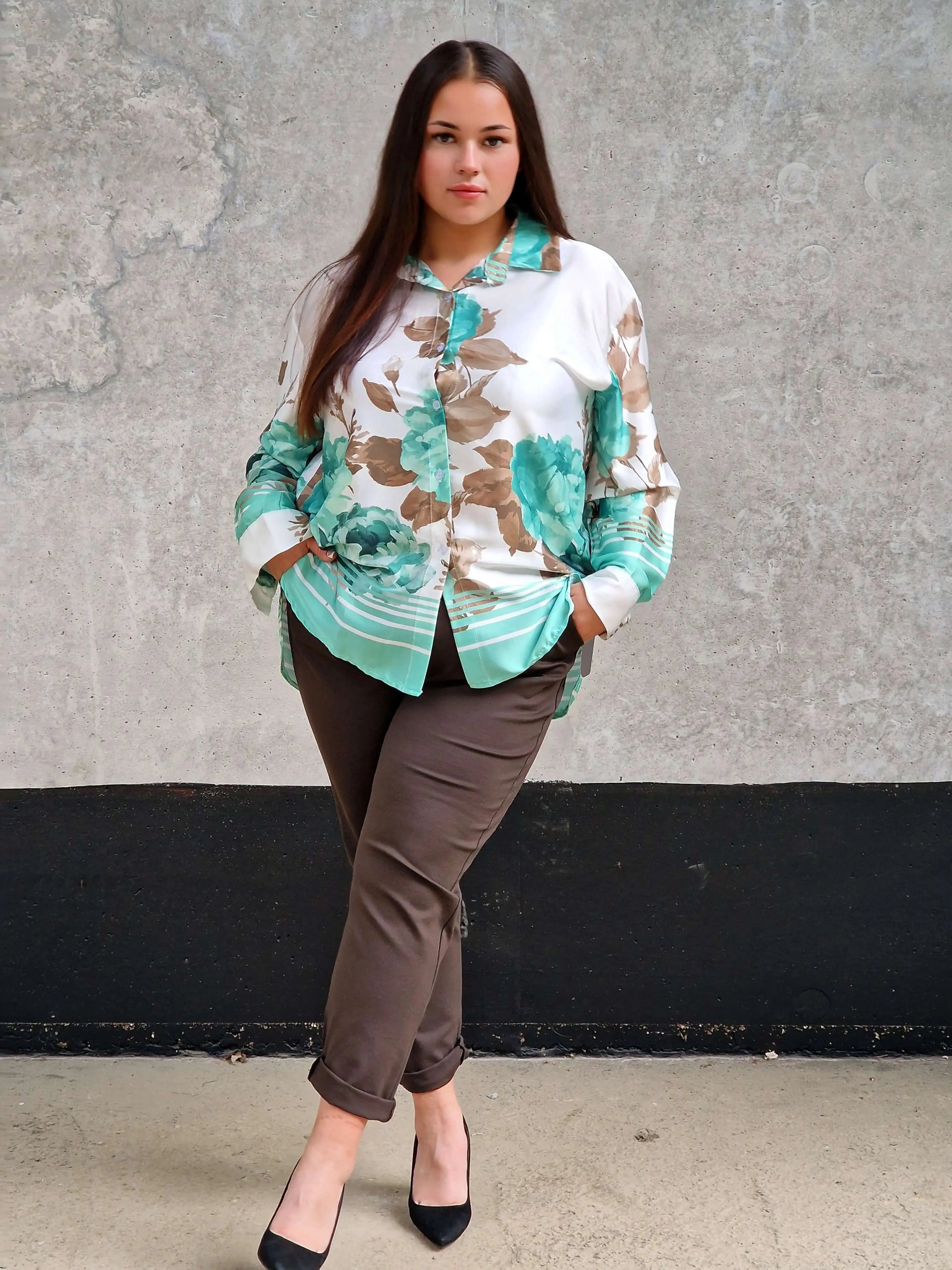 Stylowa koszula z florystycznym motywem Stylowa XL