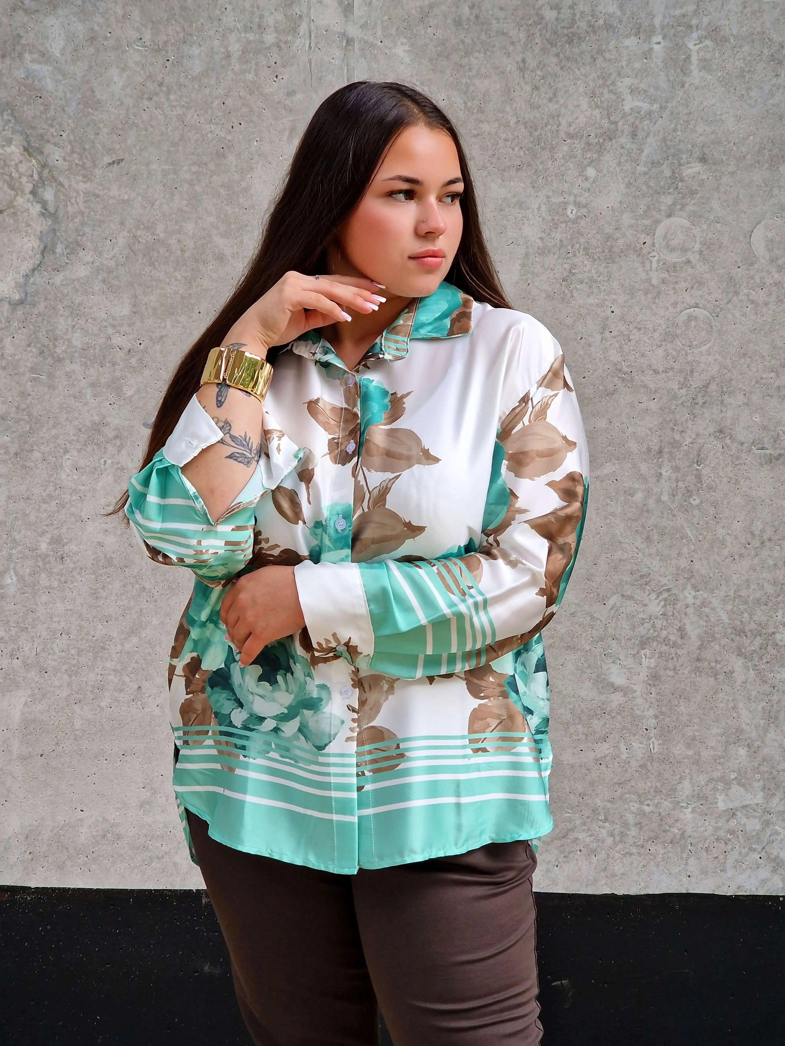 Stylowa koszula z florystycznym motywem Stylowa XL