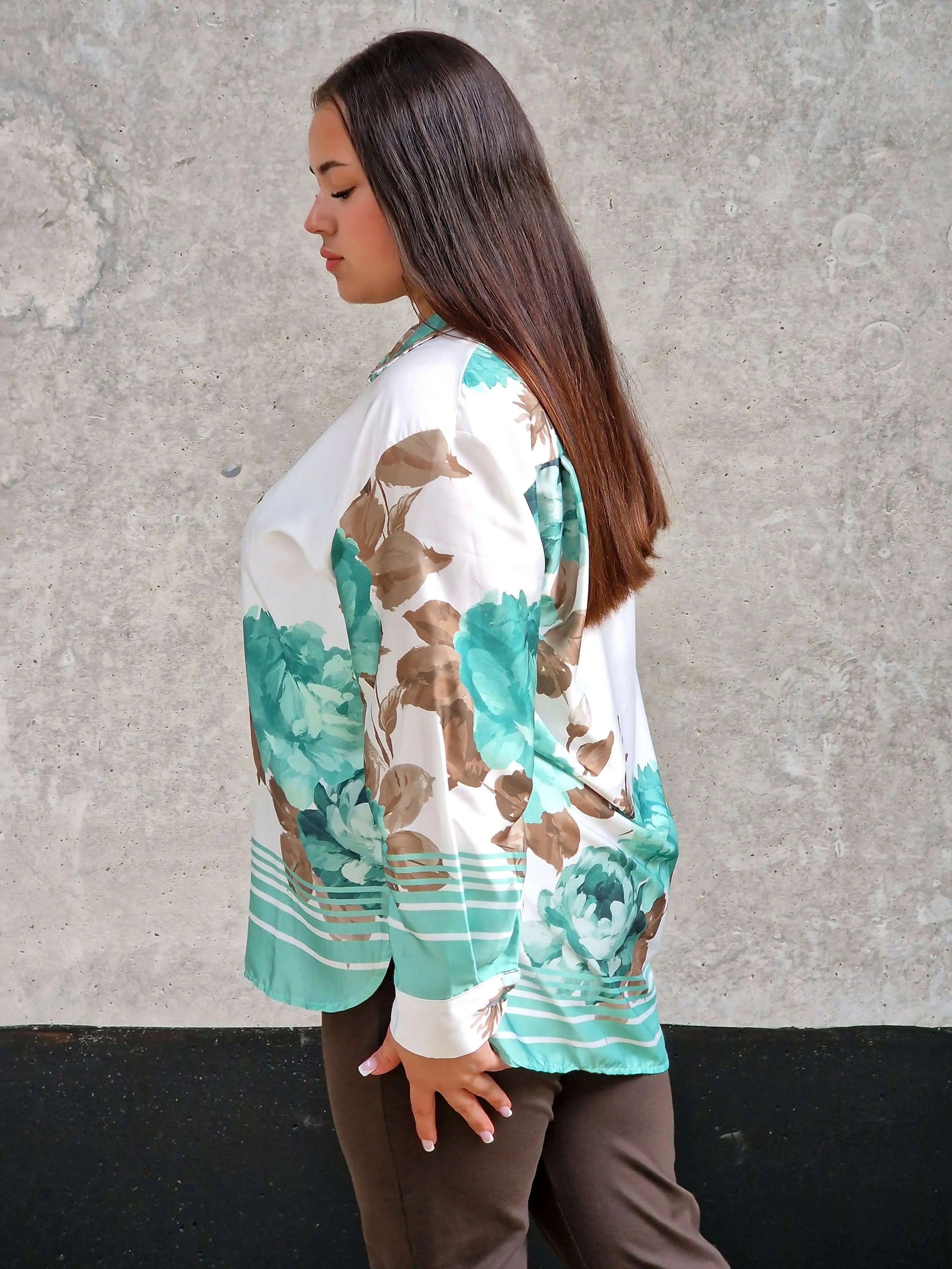 Stylowa koszula z florystycznym motywem Stylowa XL