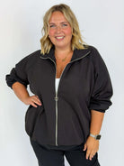 Stylowa kurtka bomberka viscosowa Plus Size zapinana na zamek Stylowa XL