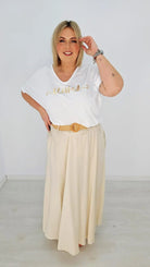 Stylowa spódnica maxi z plecionym paskiem - w 4 kolorach Stylowa XL