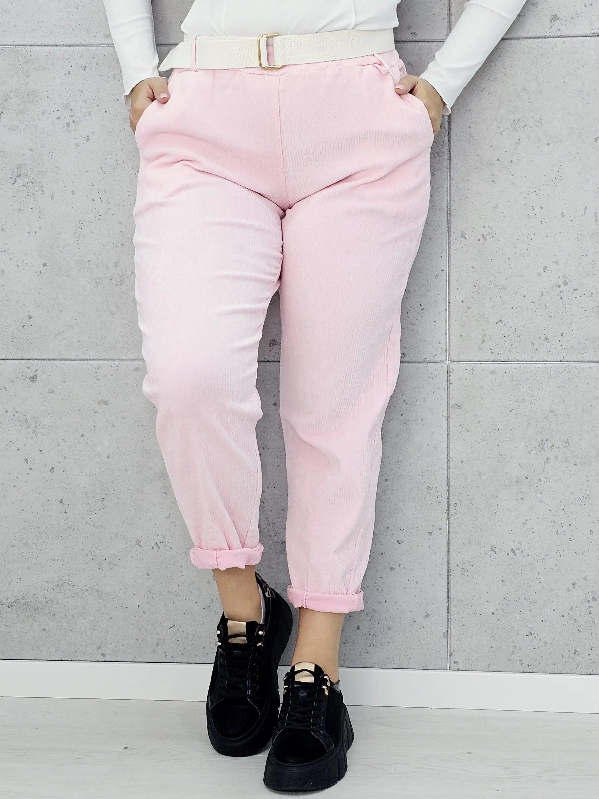 Stylowe i wygodne spodnie z cienkiego sztruksu -  LIVANS Stylowa XL