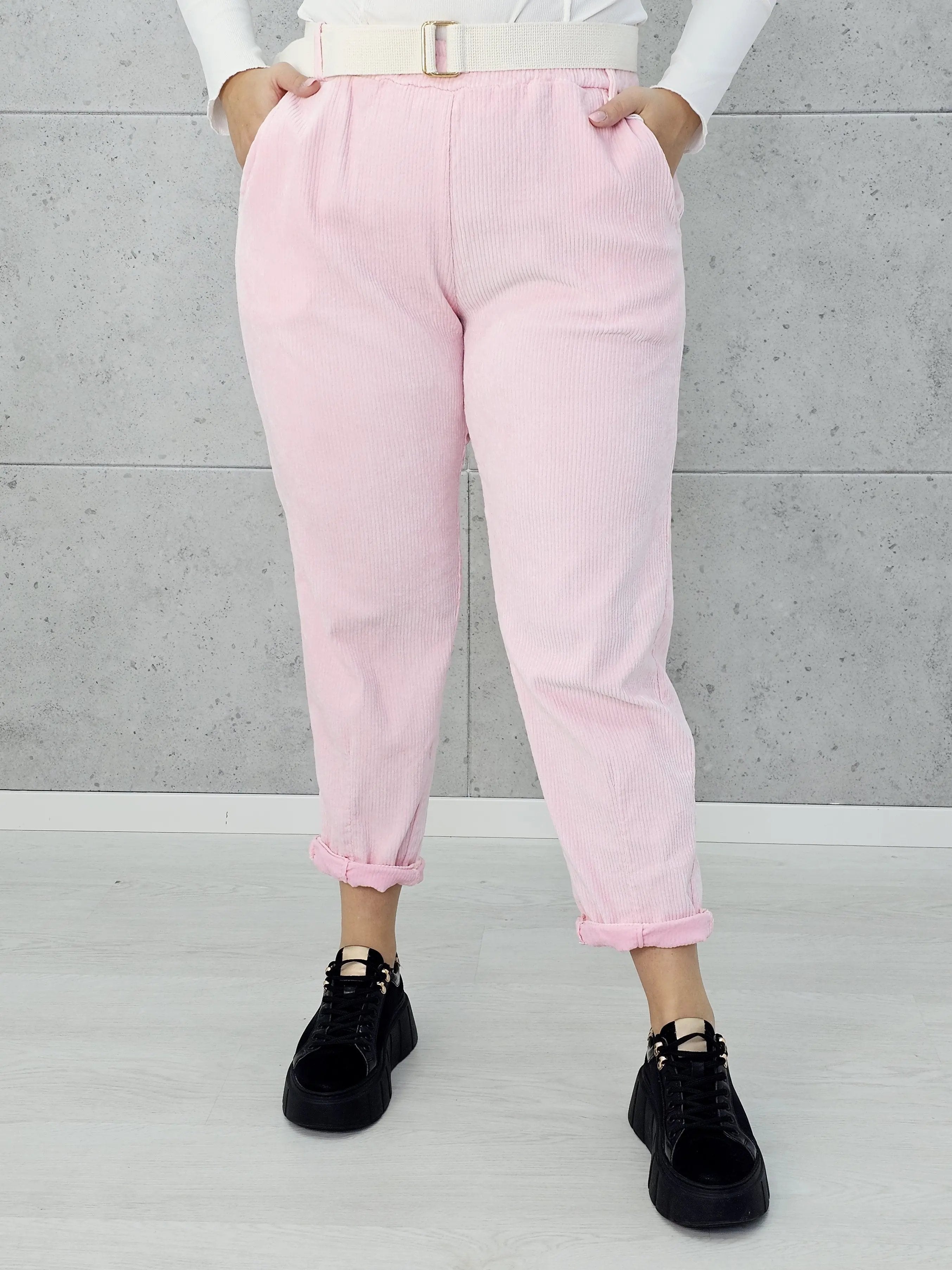 Stylowe i wygodne spodnie z cienkiego sztruksu -  LIVANS Stylowa XL