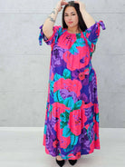Sukienka Maxi w Kwiatowy Print Stylowa XL
