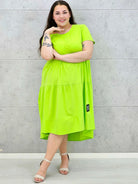 Sukienka Midi z Krótkim Rękawem Stylowa XL