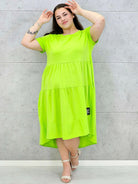 Sukienka Midi z Krótkim Rękawem Stylowa XL