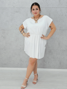 Sukienka POLSKIEGO PRODUCENTA - biała Stylowa XL