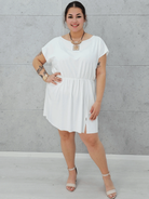 Sukienka POLSKIEGO PRODUCENTA - biała Stylowa XL