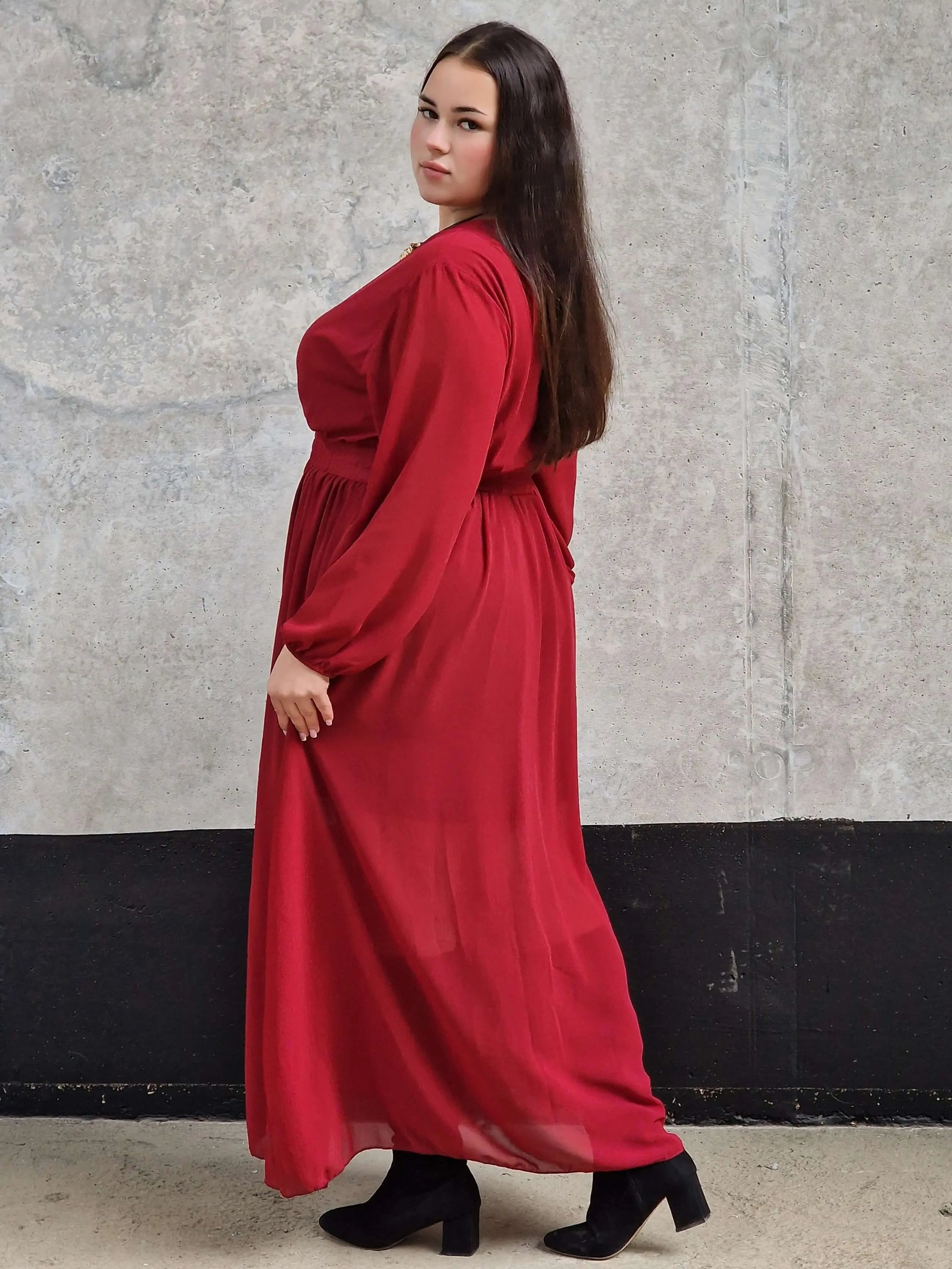 Sukienka Pełna Elegancji - czerwona Stylowa XL