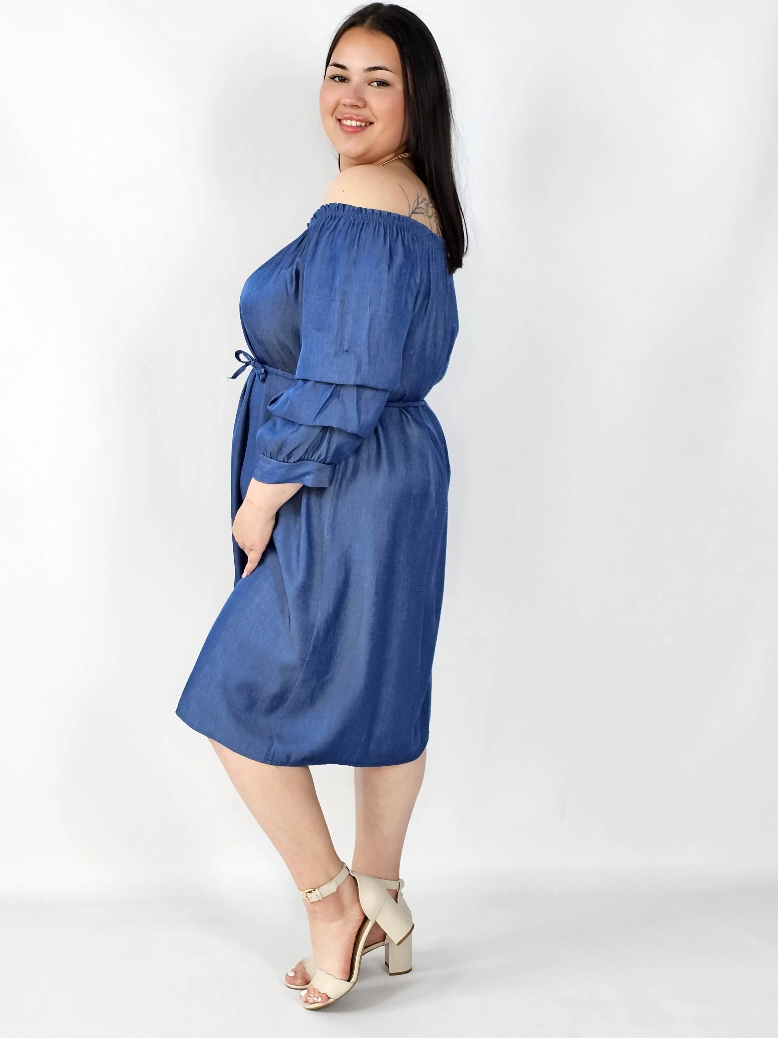 Sukienka Plus Size Hiszpanka Z Odkrytymi Ramionami – Styl I Wygoda Na Co Dzień Stylowa XL