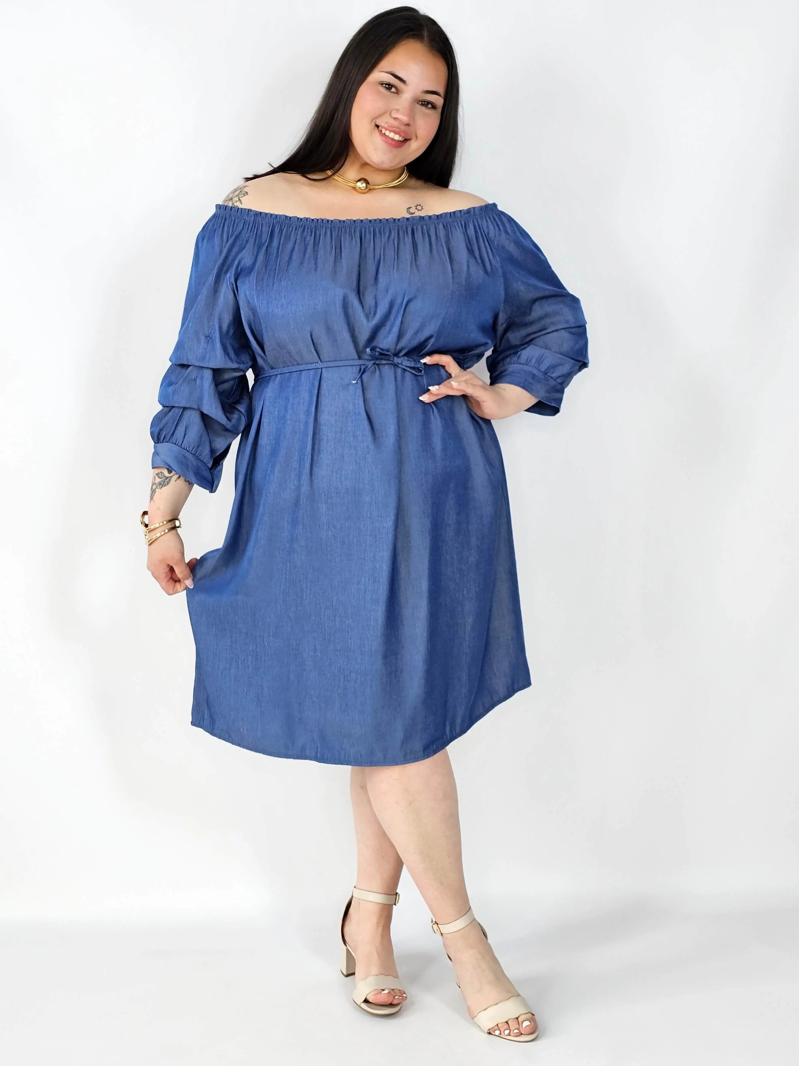 Sukienka Plus Size Hiszpanka Z Odkrytymi Ramionami – Styl I Wygoda Na Co Dzień Stylowa XL