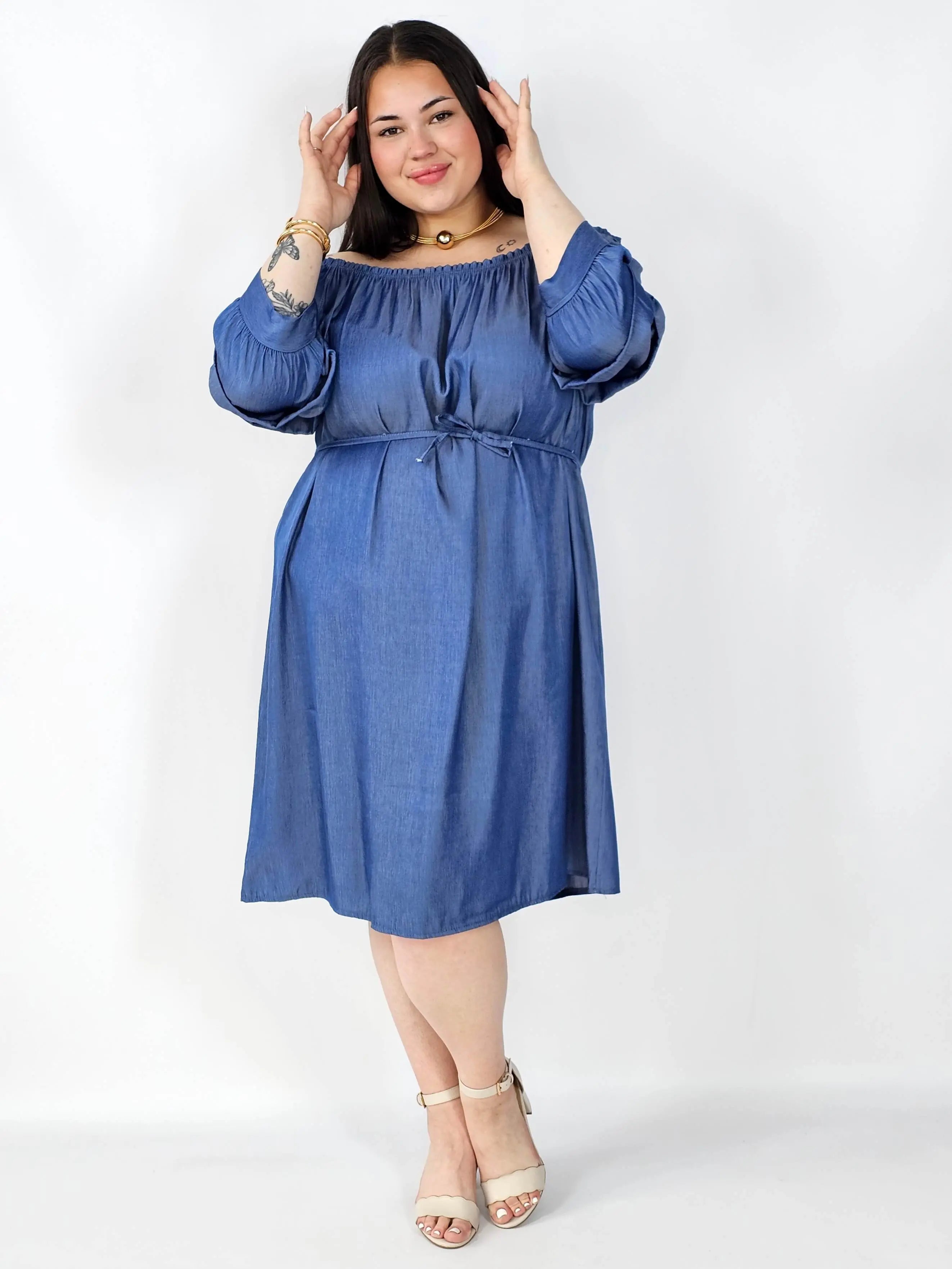 Sukienka Plus Size Hiszpanka Z Odkrytymi Ramionami – Styl I Wygoda Na Co Dzień Stylowa XL