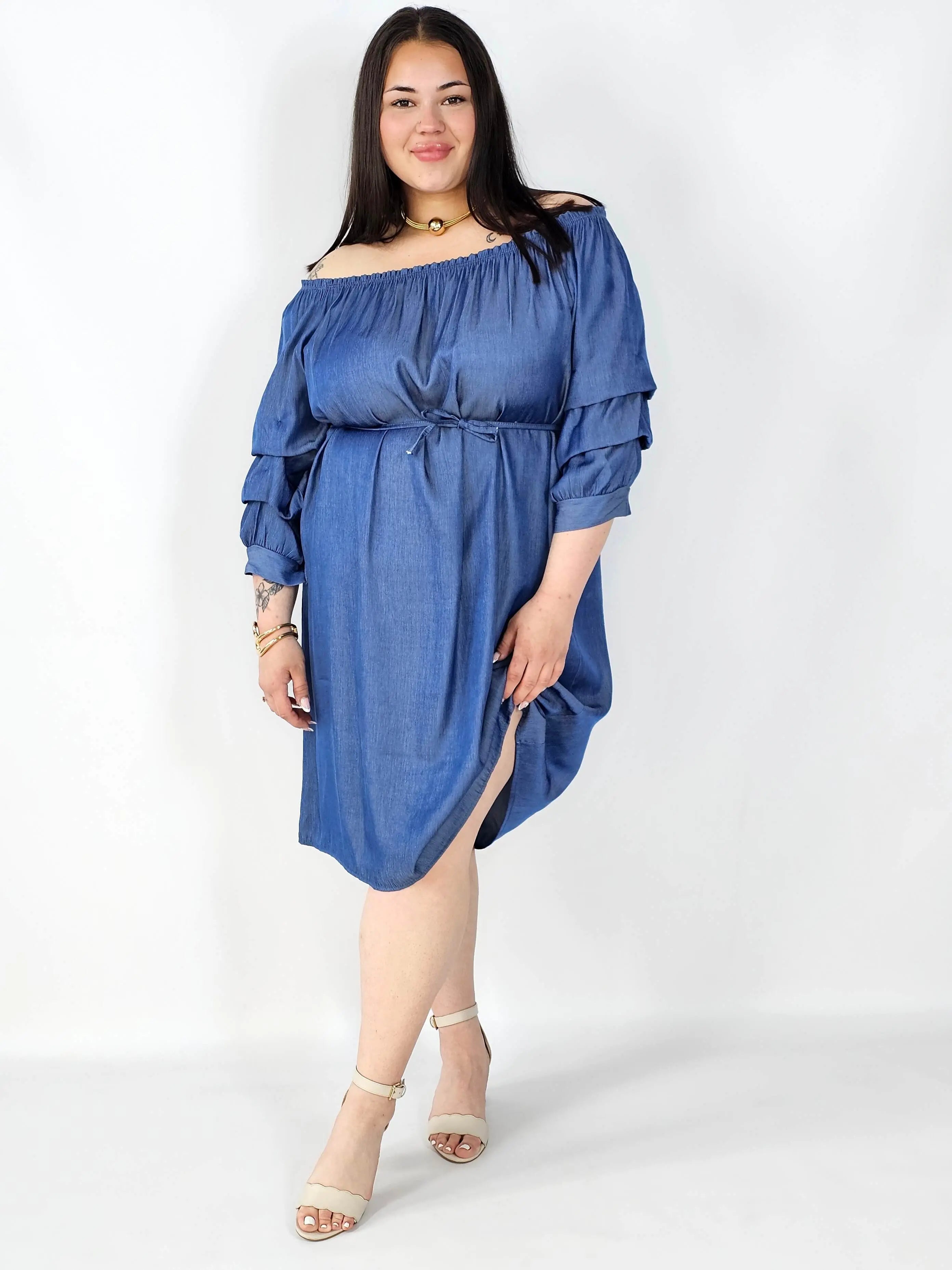 Sukienka Plus Size Hiszpanka Z Odkrytymi Ramionami – Styl I Wygoda Na Co Dzień Stylowa XL