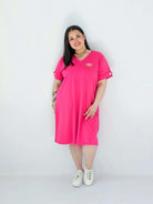 Sukienka Plus Size Luźna Z Dekoltem V I Ozdobnym Detalem Stylowa XL