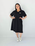 Sukienka Plus Size Luźna Z Dekoltem V I Ozdobnym Detalem Stylowa XL