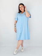 Sukienka Plus Size Luźna Z Dekoltem V I Ozdobnym Detalem Stylowa XL