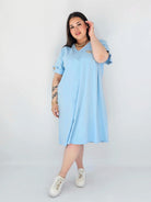 Sukienka Plus Size Luźna Z Dekoltem V I Ozdobnym Detalem Stylowa XL