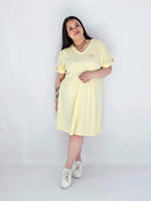 Sukienka Plus Size Luźna Z Dekoltem V I Ozdobnym Detalem Stylowa XL