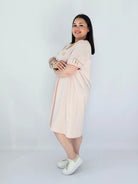 Sukienka Plus Size Luźna Z Dekoltem V I Ozdobnym Detalem Stylowa XL