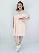 Sukienka Plus Size Luźna Z Dekoltem V I Ozdobnym Detalem Stylowa XL