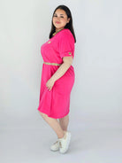 Sukienka Plus Size Luźna Z Dekoltem V I Ozdobnym Detalem Stylowa XL